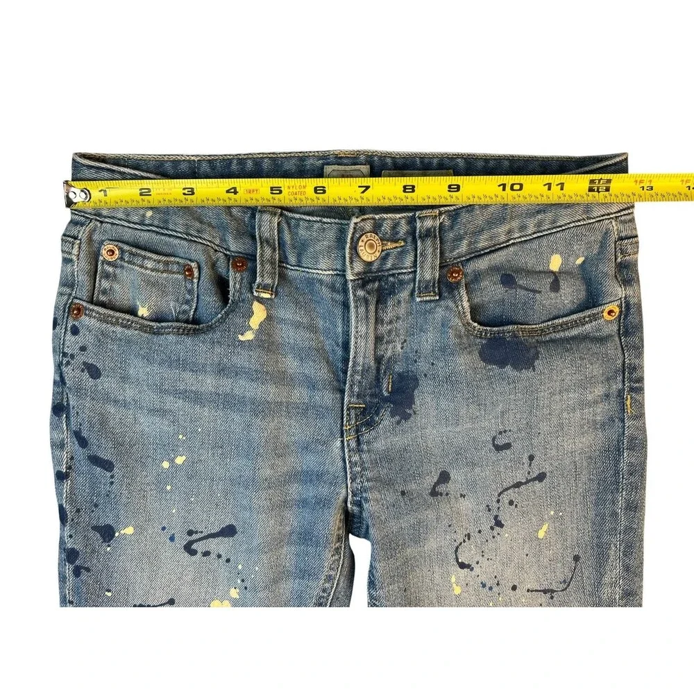 Ralph Lauren Girls Paint Splattered Bowery Skinny Jeans Youth Size 12 BTS
